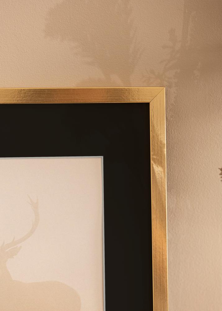 Ram med passepartou Frame Trendy Gold 40x60 cm - Picture Mount Black 25x50 cm