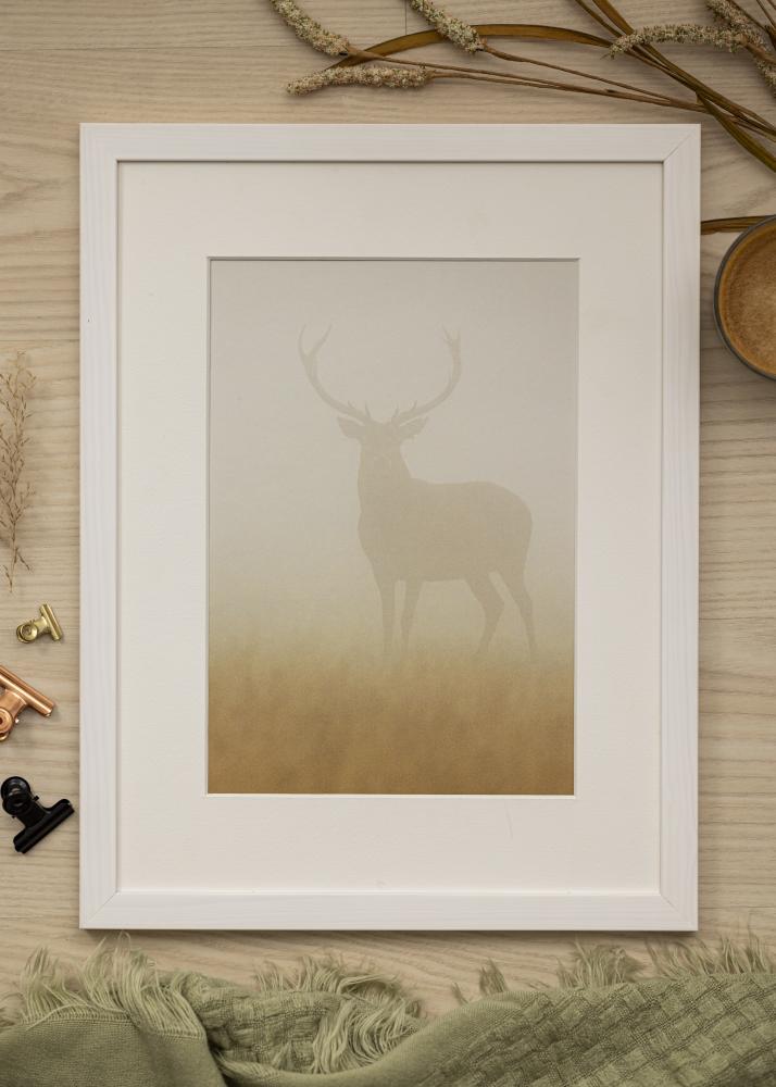 Ram med passepartou Frame Stilren White 20x30 cm - Picture Mount White 15x21 cm