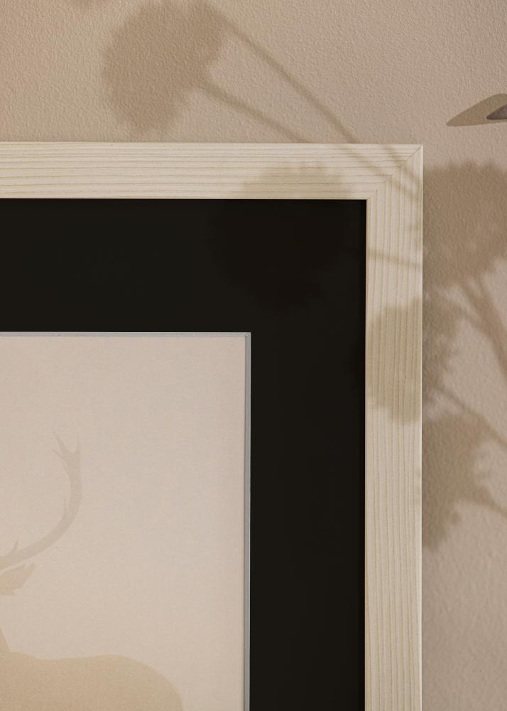 Ram med passepartou Frame Fiorito White 50x60 cm - Picture Mount Black 15x20 inches