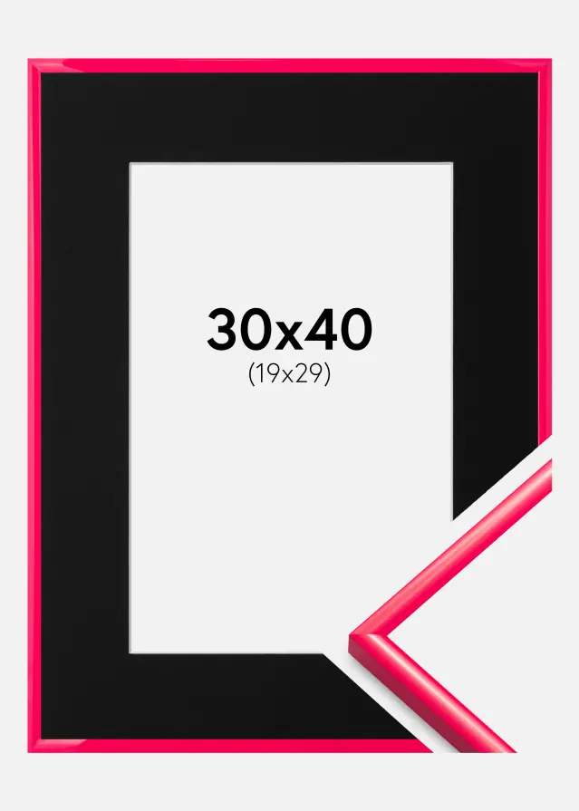 Ram med passepartou Frame New Lifestyle Hot Pink 30x40 cm - Picture Mount Black 20x30 cm