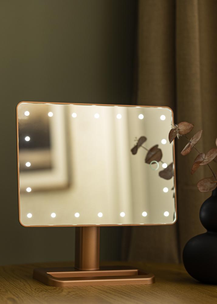 KAILA KAILA Make-up Mirror LED with Bluetooth Speaker Rose Gold 18x30 cm