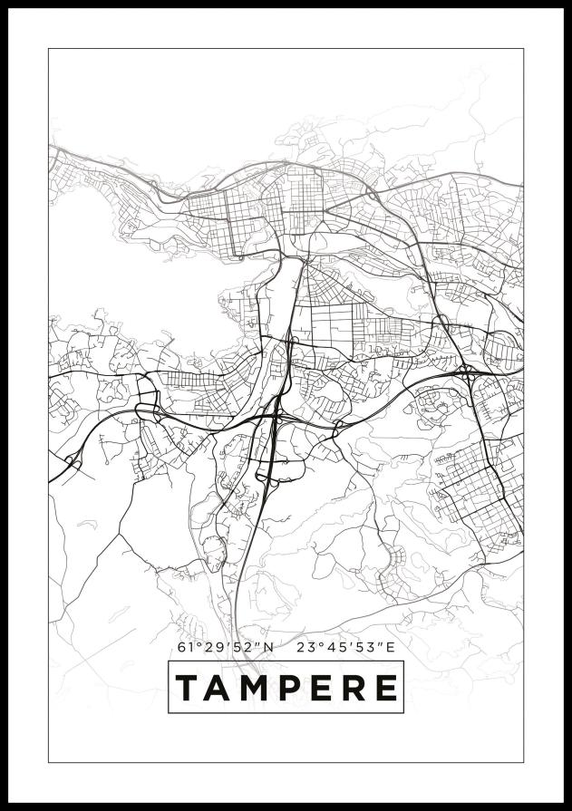 Bildverkstad Map - Tampere - White Poster