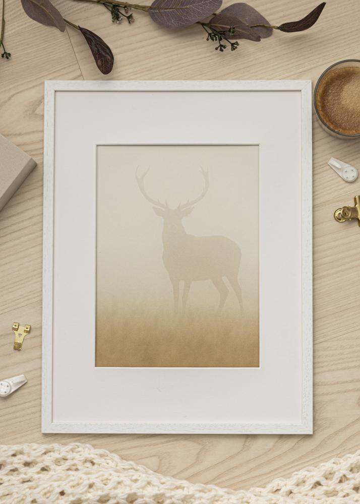 Ram med passepartou Frame Edsbyn Warm White 60x60 cm - Picture Mount White 45x45 cm