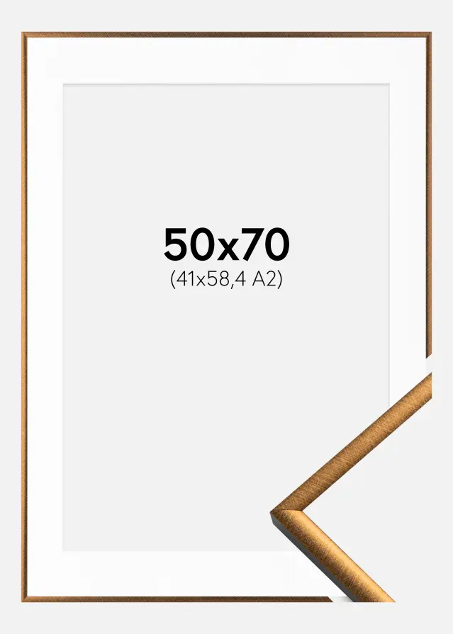 Ram med passepartou Frame New Lifestyle Bronze 50x70 cm - Picture Mount White 42x59,4 cm (A2)