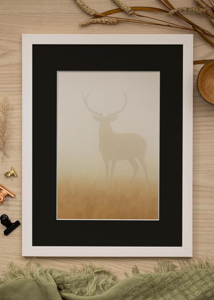 Ram med passepartou Frame Stilren White 40x40 cm - Picture Mount Black 30x30 cm