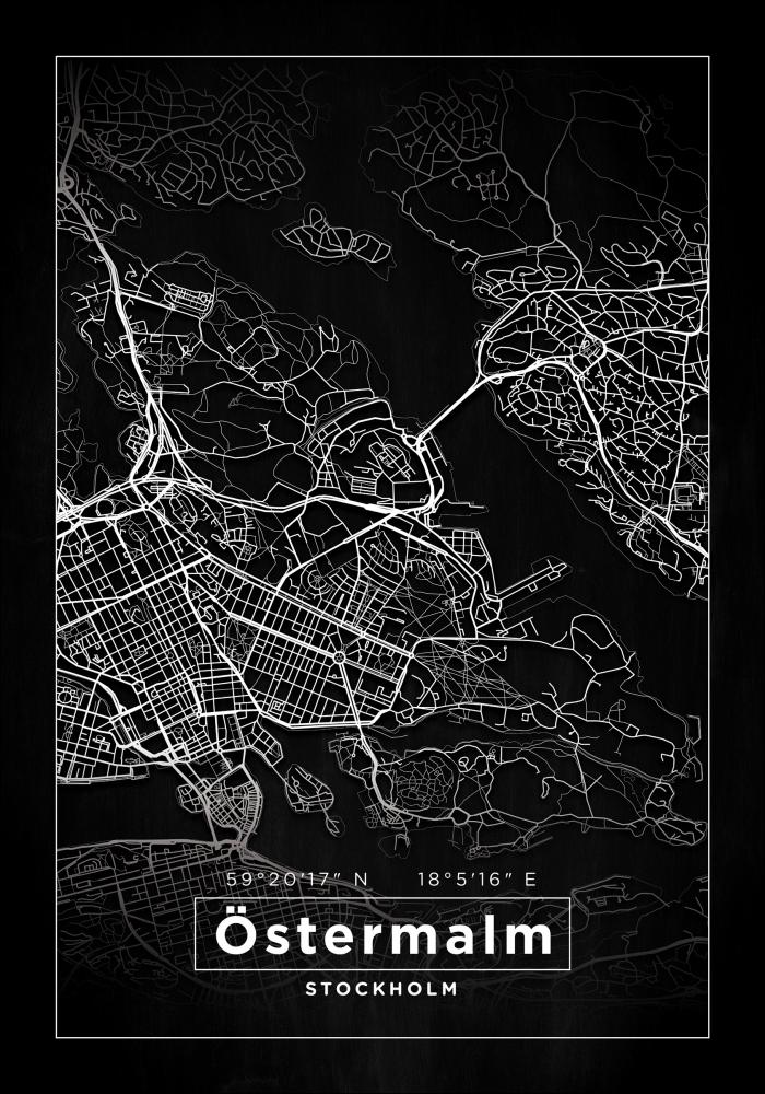 Bildverkstad Map - Östermalm - Black Poster