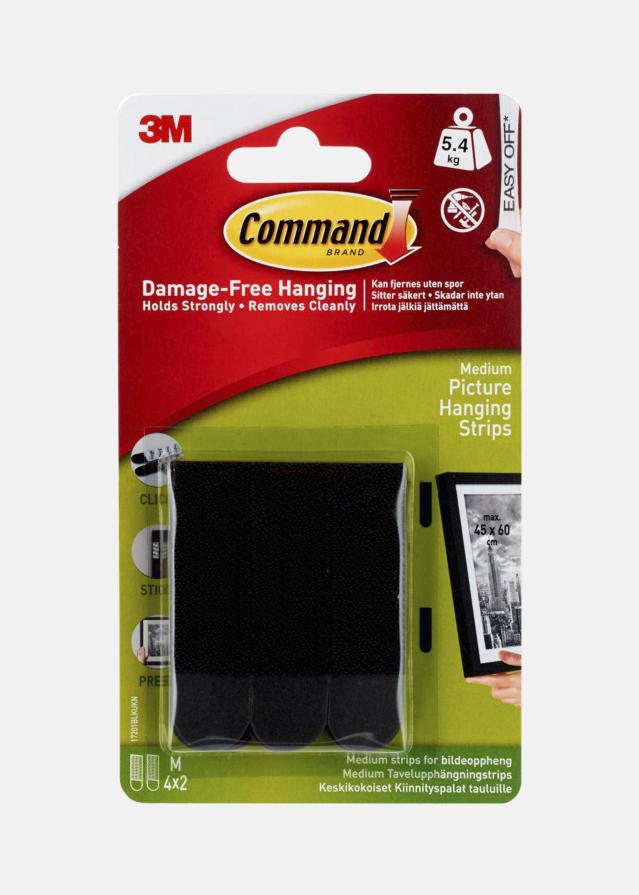 Focus 3M Picture hanging strips Medium - Black with velcro (20 mm)