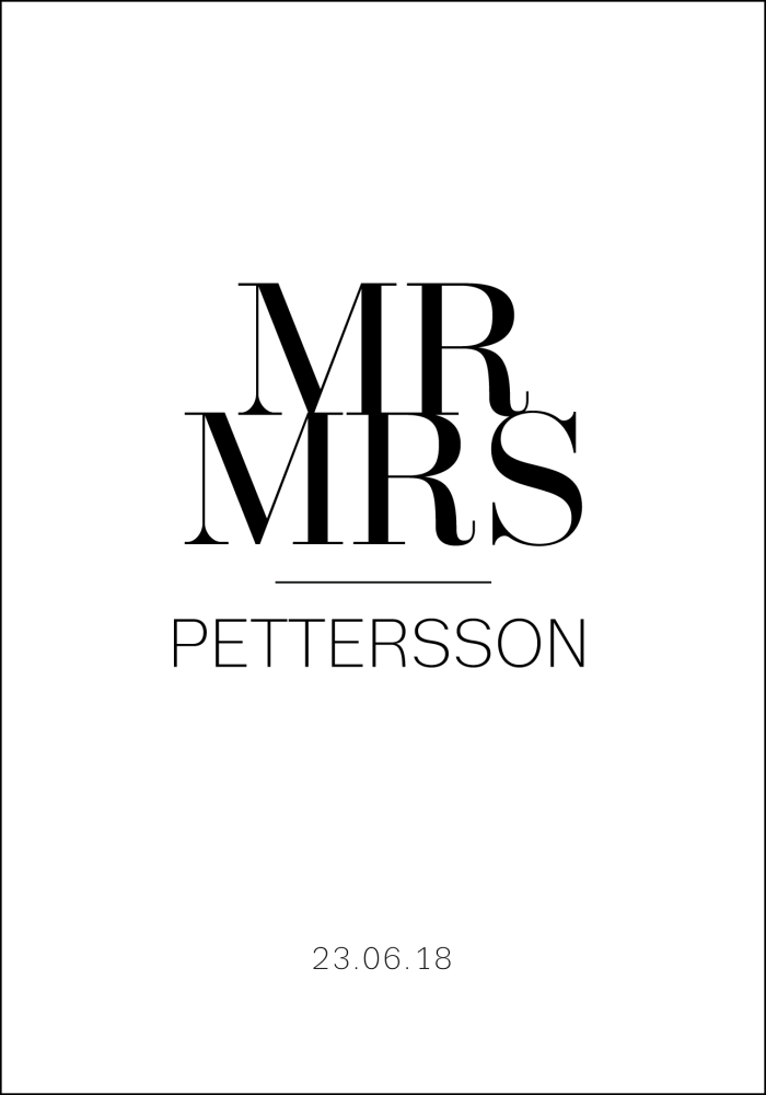 Personlig poster Mr & Mrs