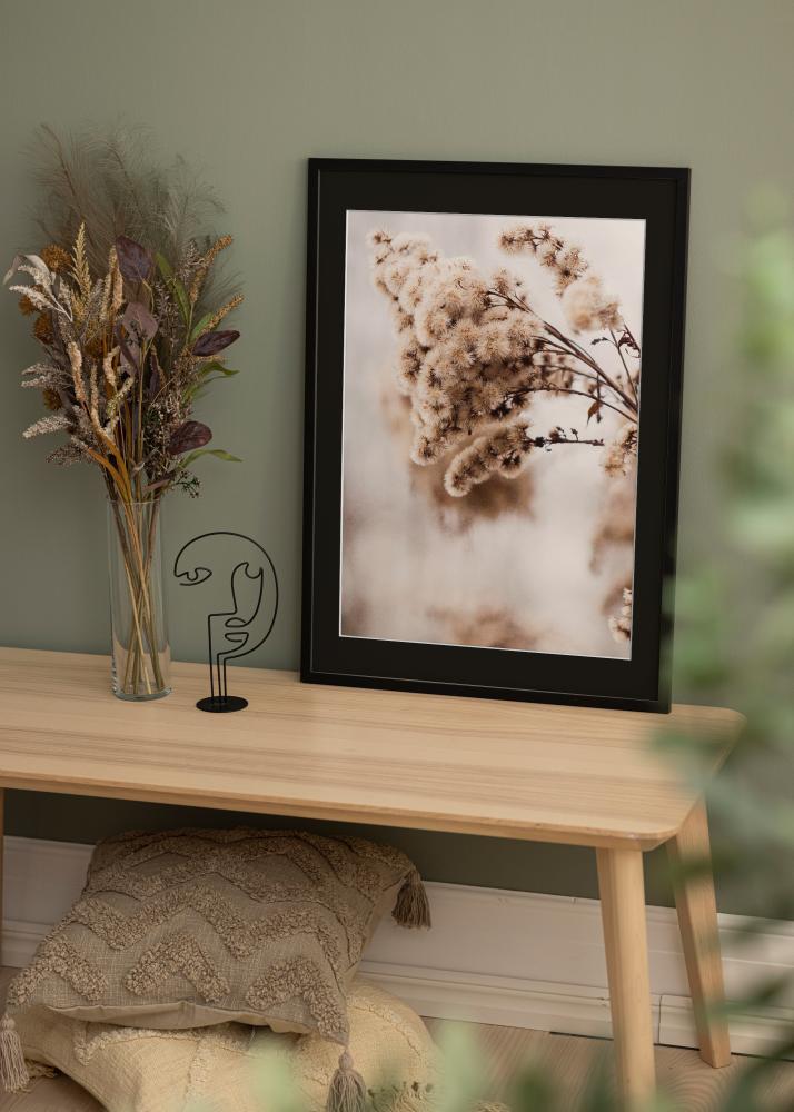 Ram med passepartou Frame Trendy Black 40x50 cm - Picture Mount Black 27.5x37 cm