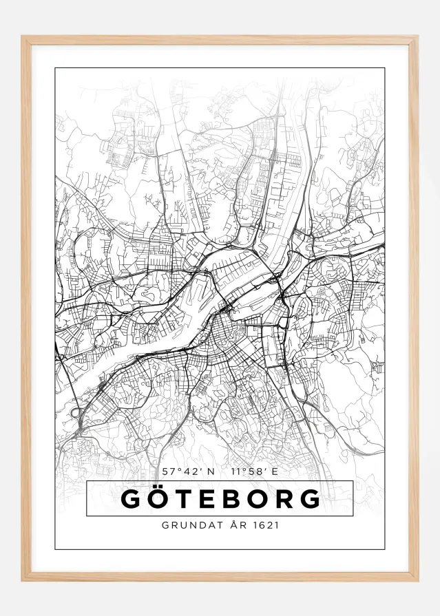 Bildverkstad Map - Göteborg - White Poster