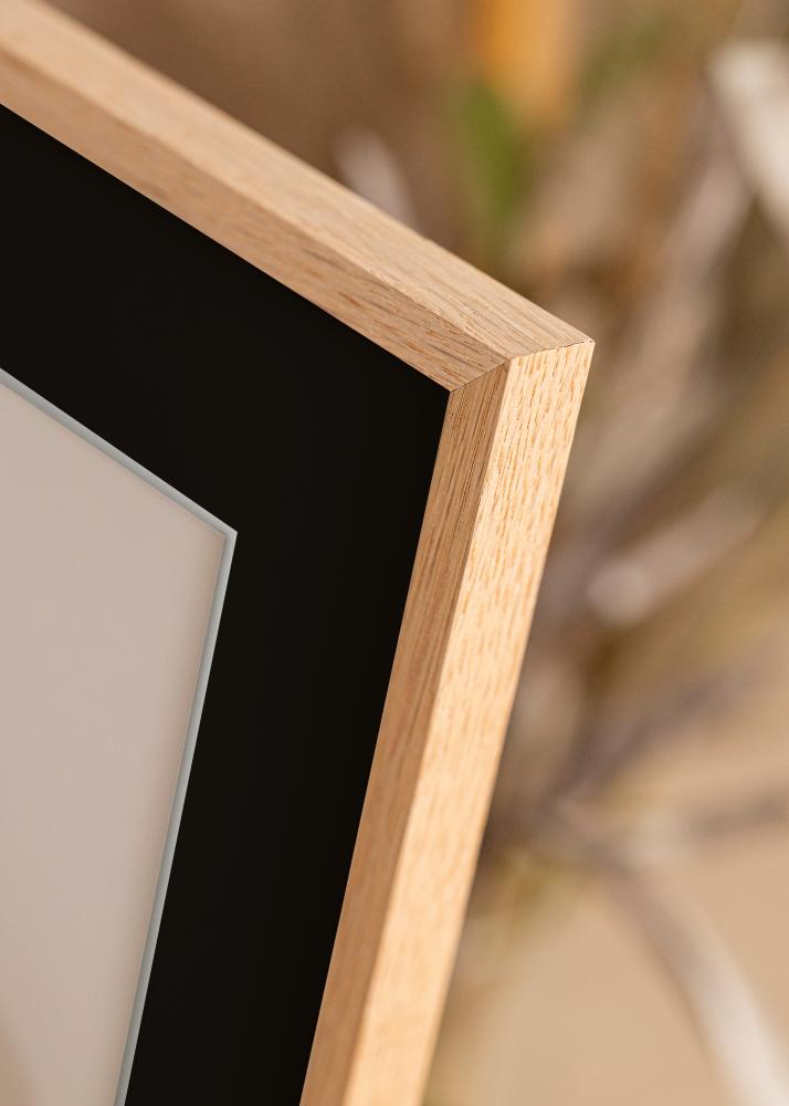 Ram med passepartou Frame Oslo Oak 60x80 cm - Picture Mount Black 50x65 cm