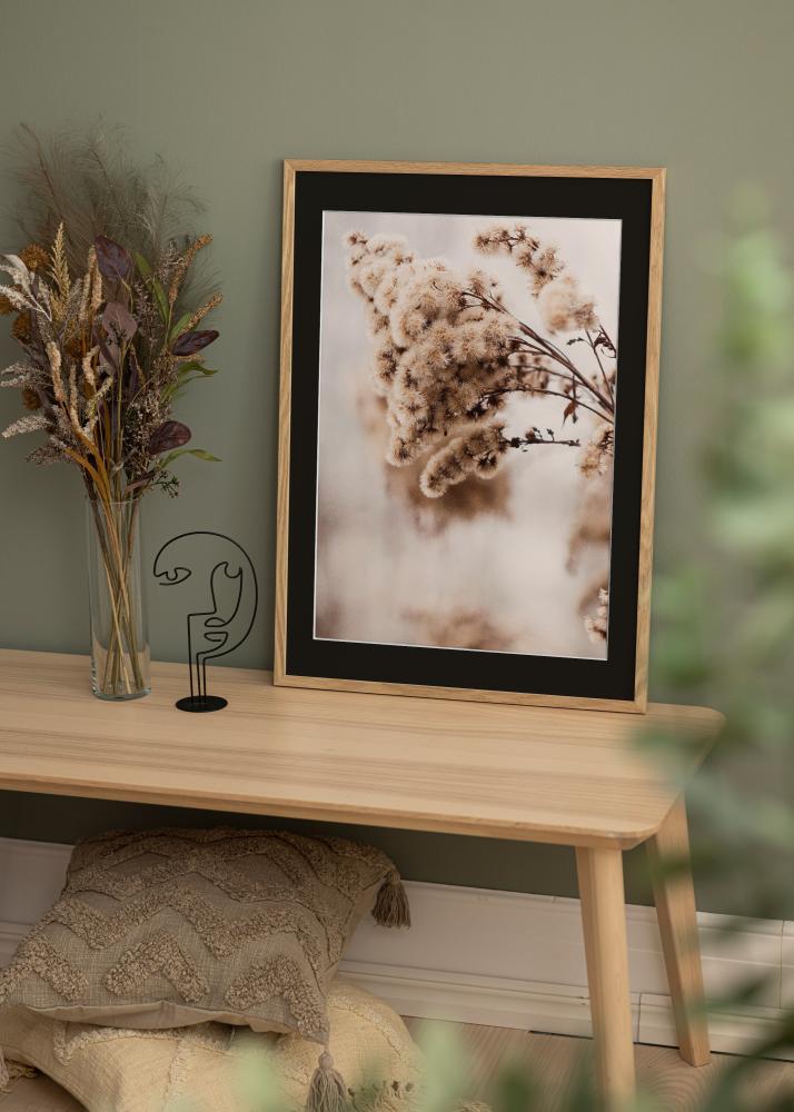 Ram med passepartou Frame Trendy Oak 40x50 cm - Picture Mount Black 30x40 cm