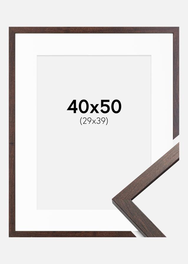 Ram med passepartou Frame Trendy Walnut 40x50 cm - Picture Mount White 30x40 cm