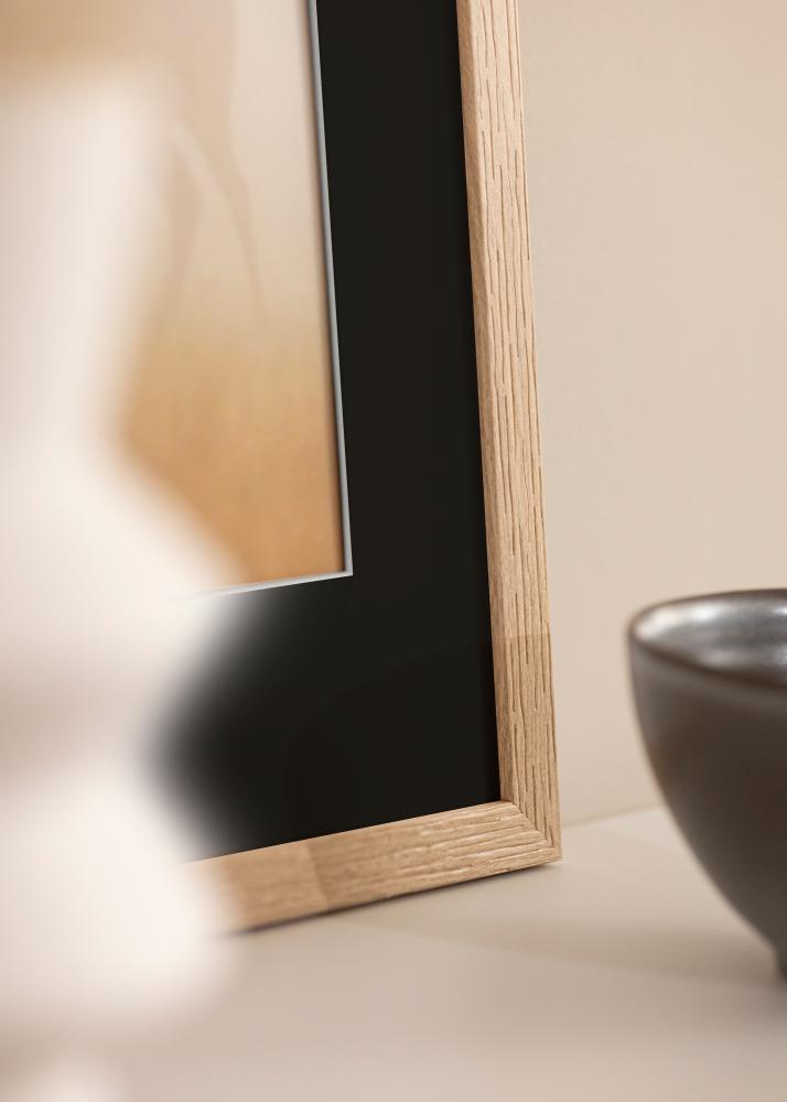 Ram med passepartou Frame Stilren Oak 70x100 cm - Picture Mount Black 24x36 inches