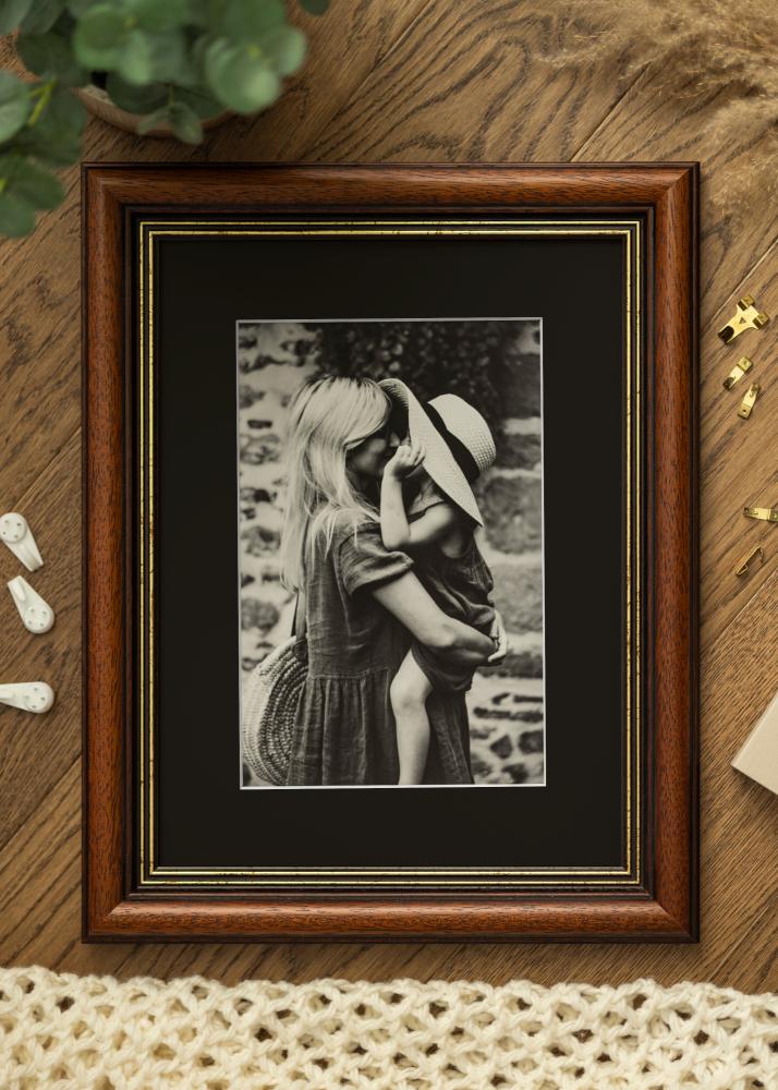 Ram med passepartou Frame Old Retro 50x60 cm - Picture Mount Black 14x18 inches