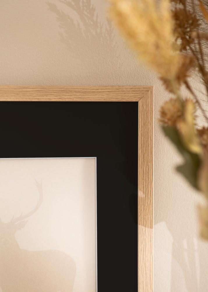 Ram med passepartou Frame Stilren Oak 70x100 cm - Picture Mount Black 24x36 inches