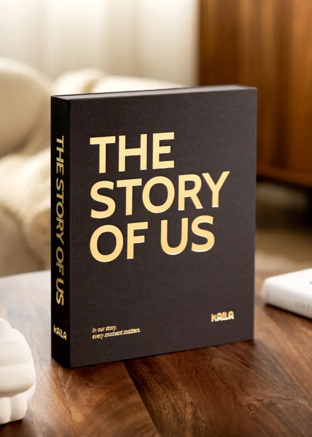 BGA KAILA THE STORY OF US Black - Coffee Table Photo Album (60 Black Pages)