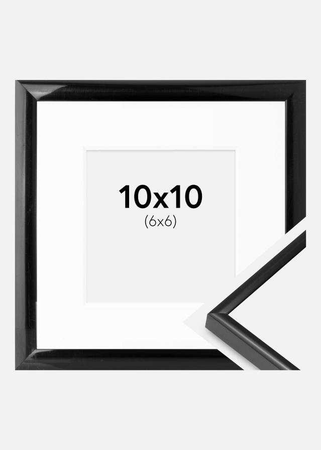 Ram med passepartou Frame BGA Modern Style Black 10x10 cm - Picture Mount White 7x7 cm