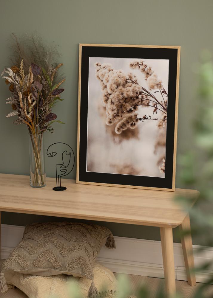 Ram med passepartou Frame Galant Oak 50x60 cm - Picture Mount Black 16x20 inches