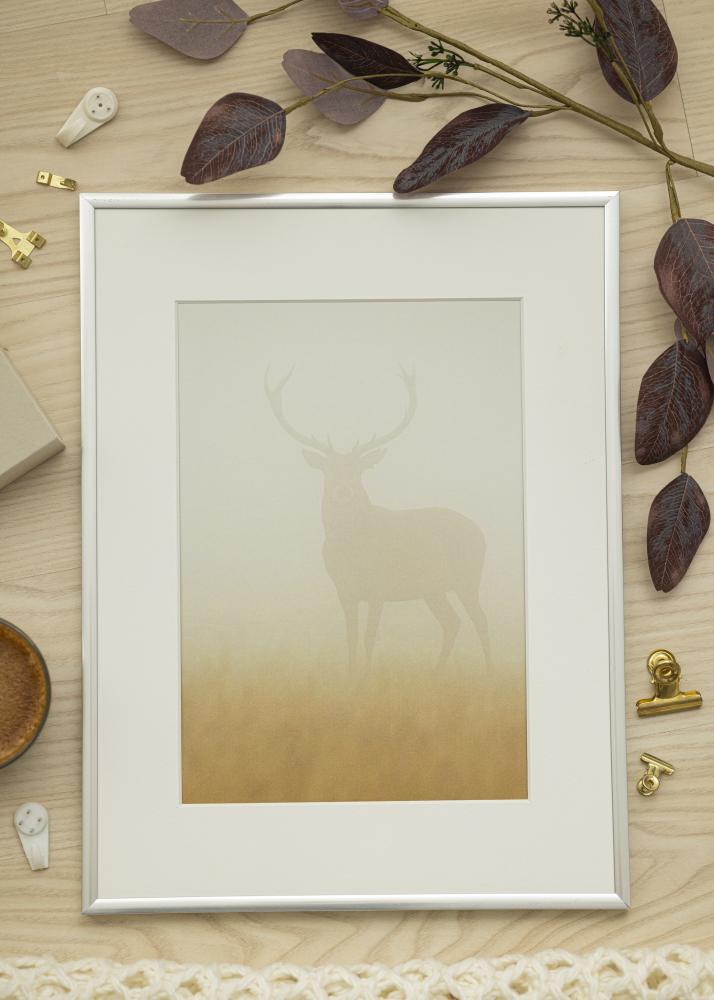 Ram med passepartou Frame New Lifestyle Silver 20x30 cm - Picture Mount White 15x22 cm