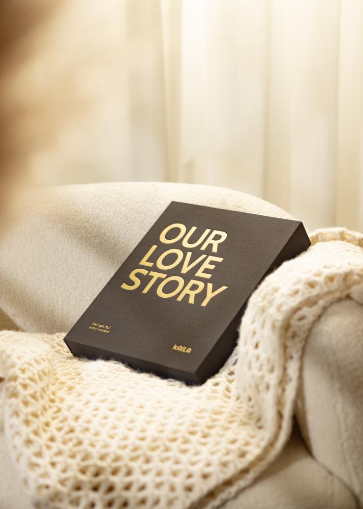 KAILA KAILA OUR LOVE STORY Black - Coffee Table Photo Album (60 Black Pages)