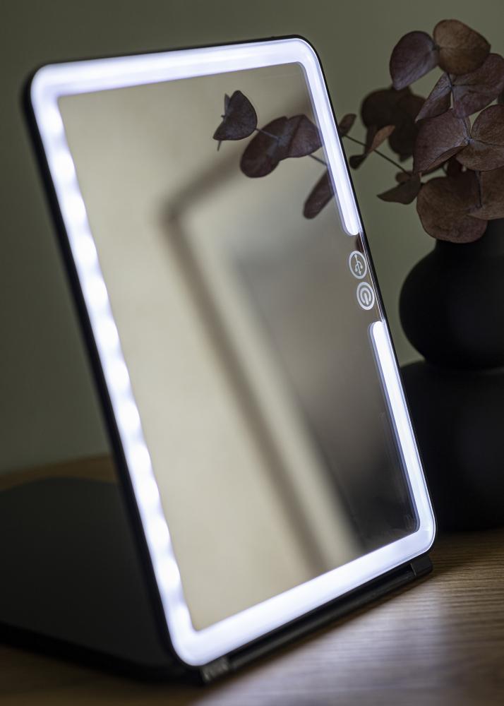 KAILA KAILA Makeup Mirror Travel LED Rechargeable Black 19x25 cm