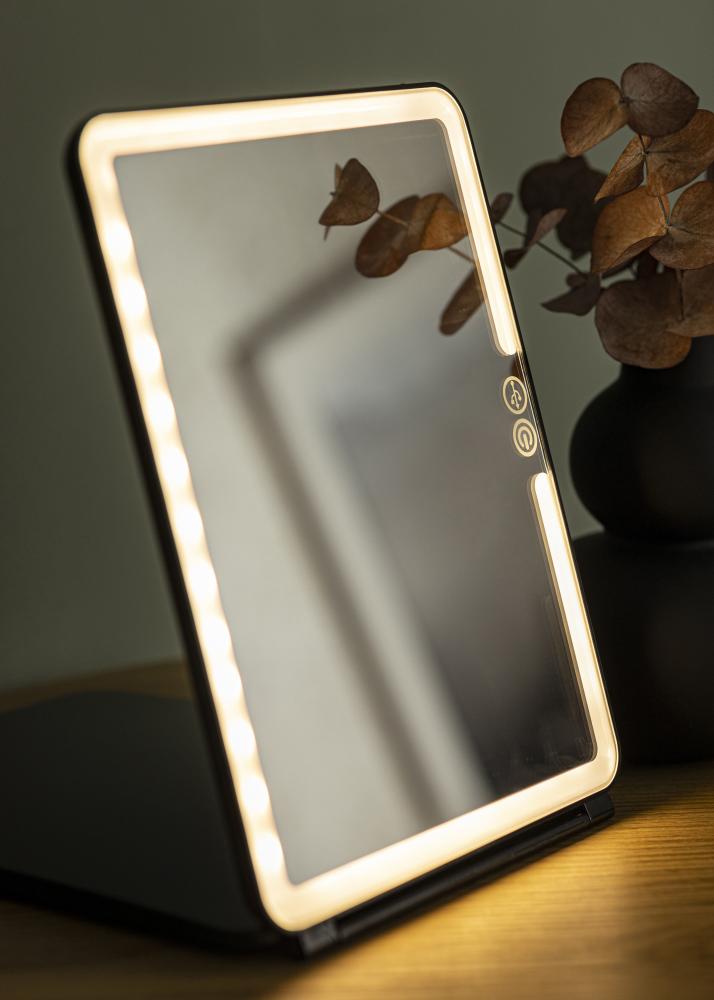 KAILA KAILA Makeup Mirror Travel LED Rechargeable Black 19x25 cm