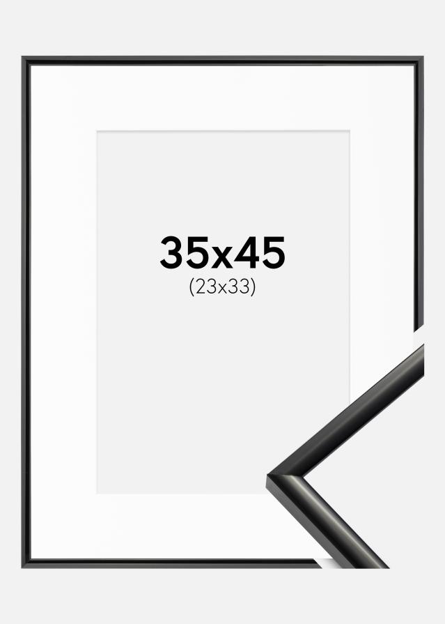 Ram med passepartou Frame New Lifestyle Black 35x45 cm - Picture Mount White 24x34 cm