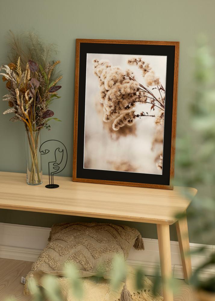 Ram med passepartou Frame Stilren Warm Brown 42x59.4 cm (A2) - Picture Mount Black 25x38 cm