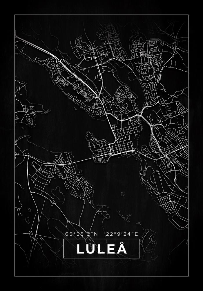 Bildverkstad Map - Luleå - Black Poster