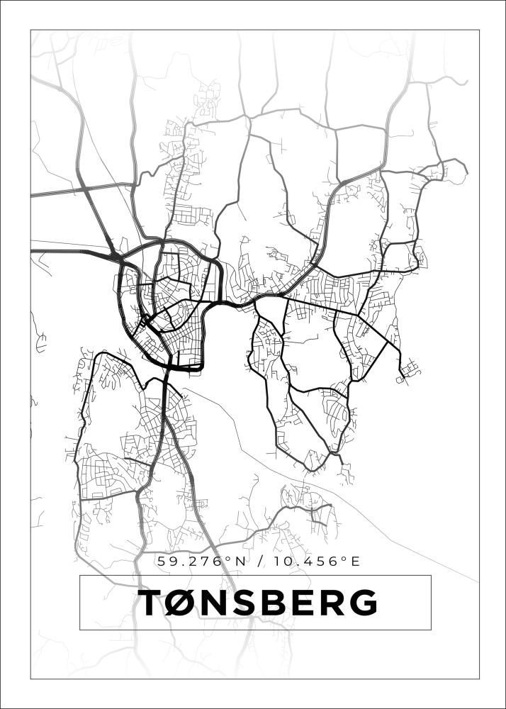 Bildverkstad Map - Tønsberg - White Poster