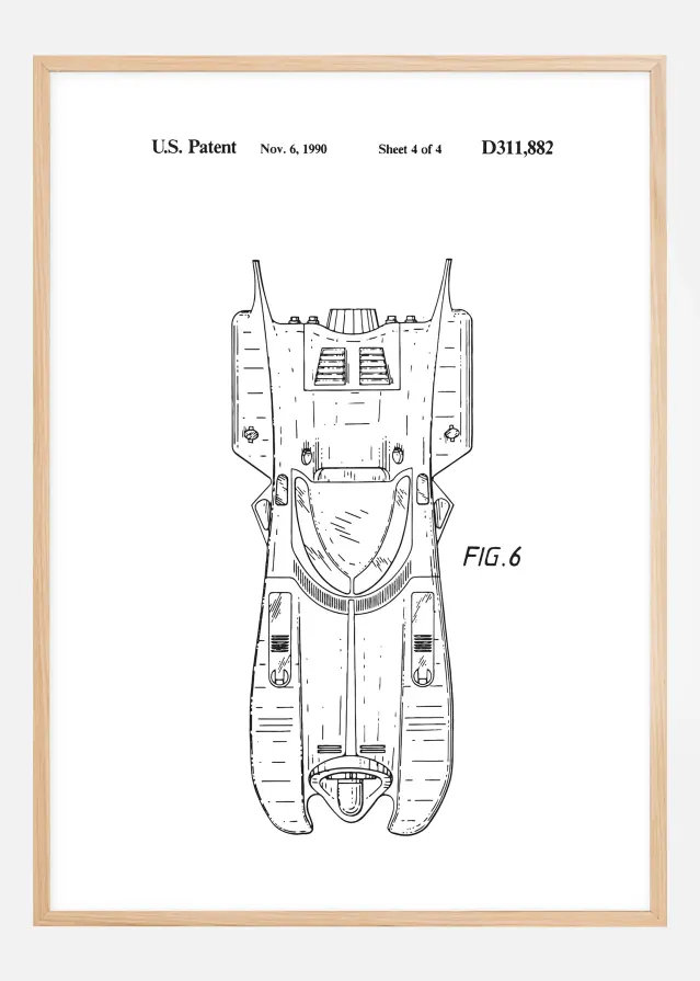 Bildverkstad Patent drawing - Batman - Batmobile 1990 IIII Poster