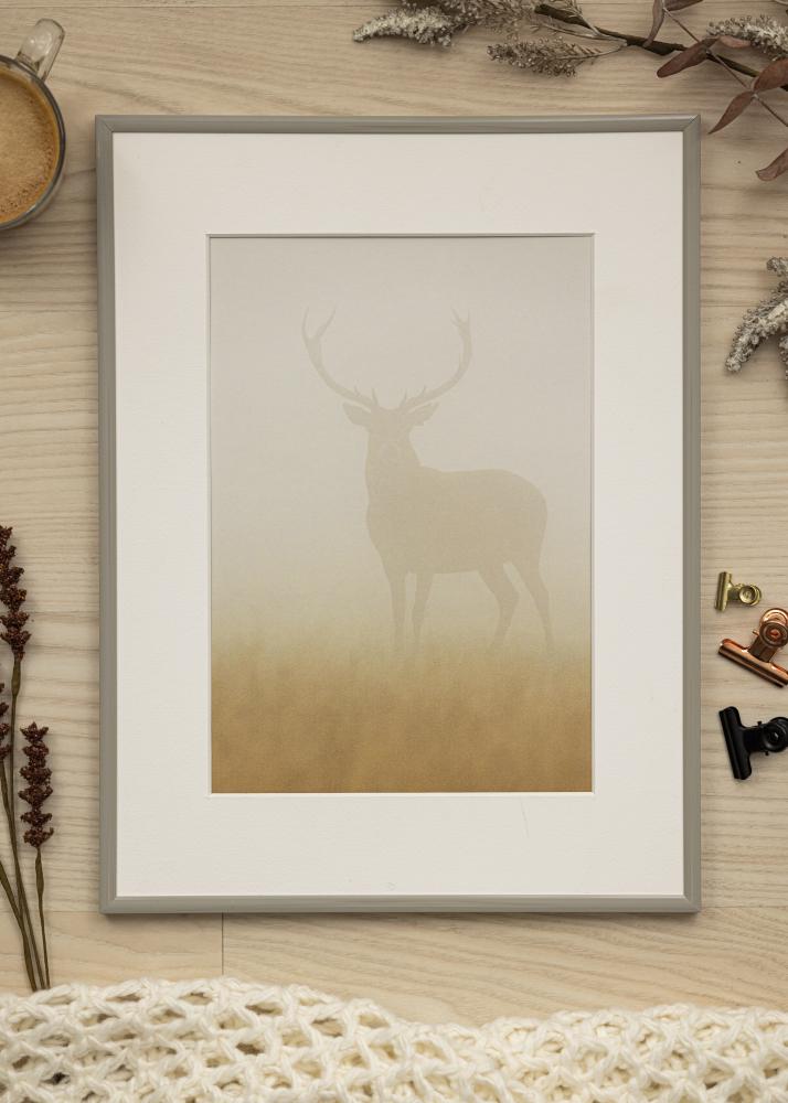 Ram med passepartou Frame New Lifestyle Earth Grey 40x50 cm - Picture Mount White 30x40 cm