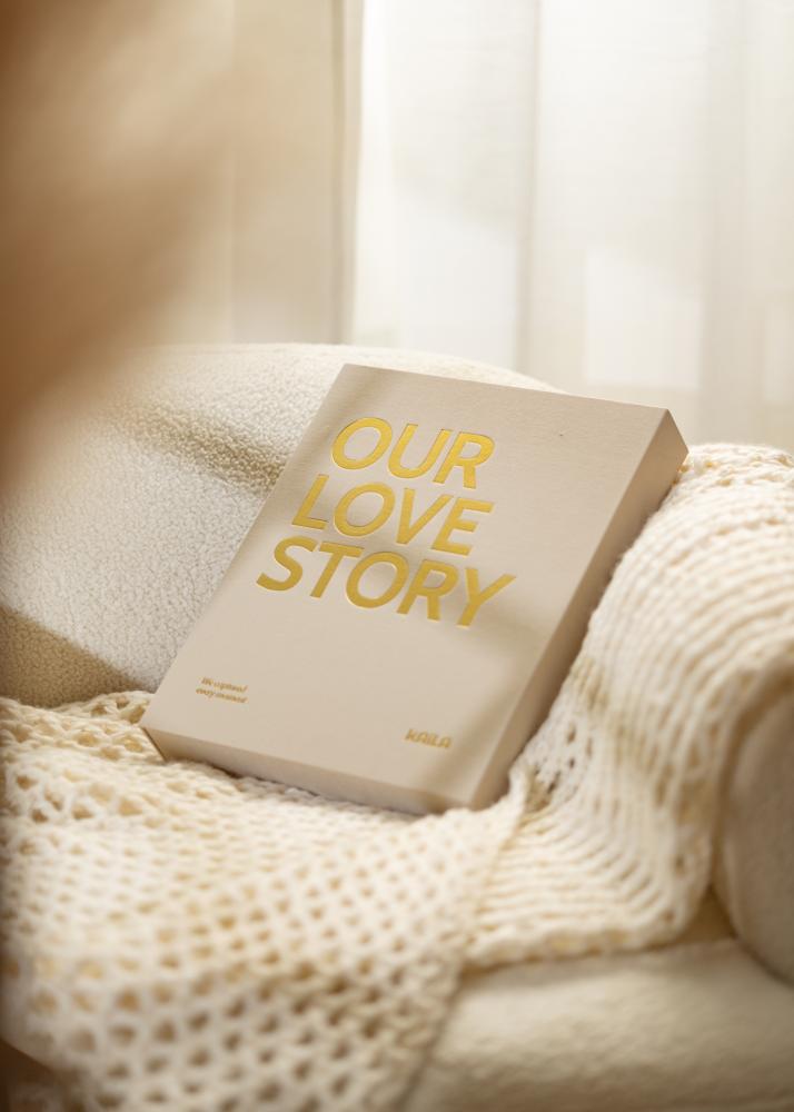 KAILA KAILA OUR LOVE STORY Creme - Coffee Table Photo Album (60 Black Pages)