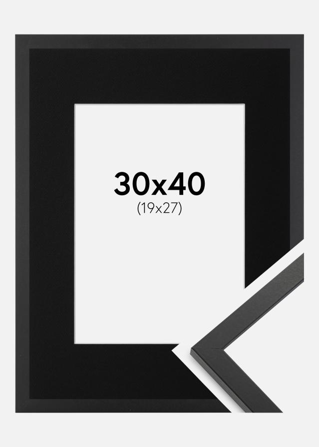 Ram med passepartou Frame Trendy Black 30x40 cm - Picture Mount Black 20x28 cm