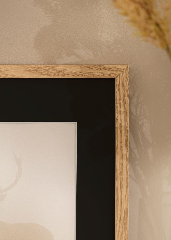 Ram med passepartou Frame Trendy Oak 40x60 cm - Picture Mount Black 25x50 cm