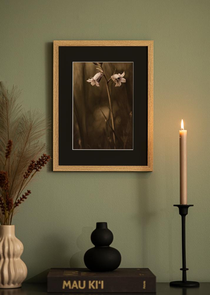 Ram med passepartou Frame Selection Oak 60x60 cm - Picture Mount Black 50x50 cm