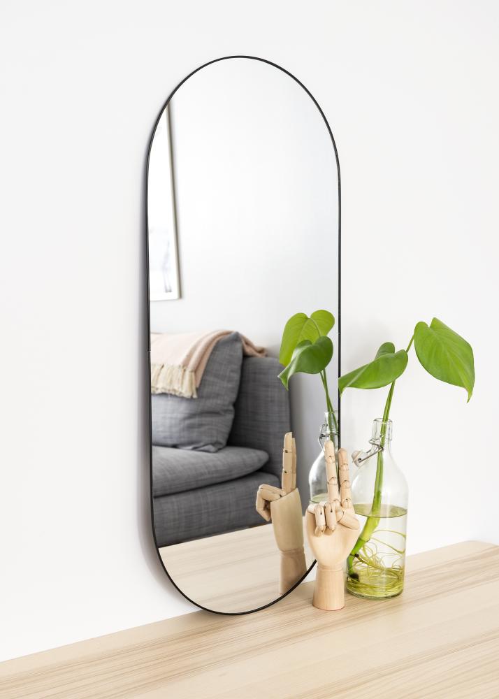 KAILA KAILA Oval Mirror - Thin Black 35x80 cm