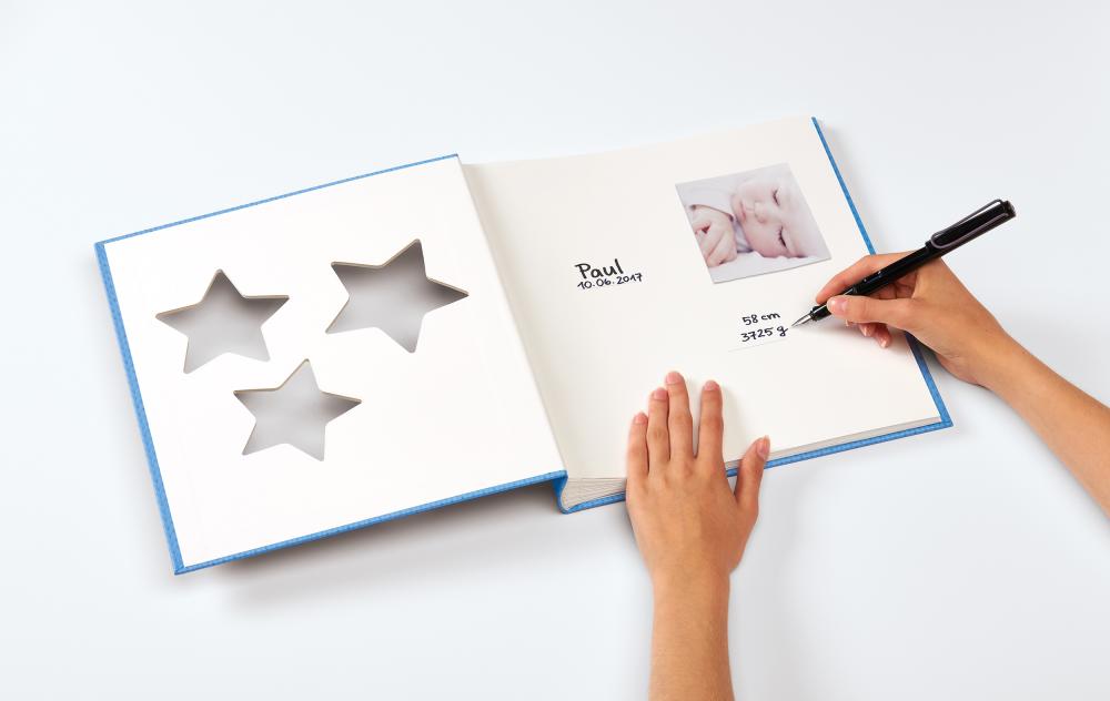 Walther Estrella Baby album Blue - 28x30.5 cm (50 White pages / 25 sheets)