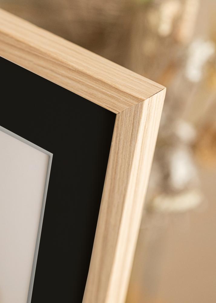 Ram med passepartou Frame Grimsåker Oak 70x100 cm - Picture Mount Black 59.4x84 cm (A1)