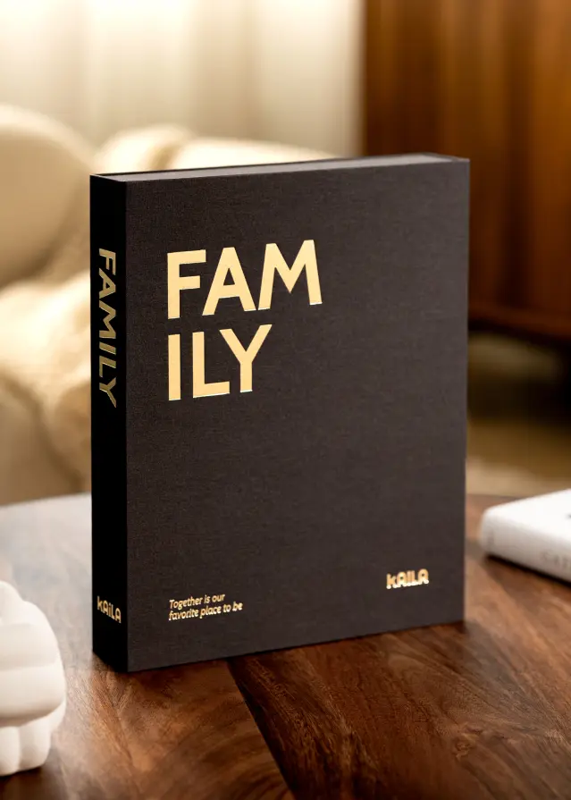 BGA KAILA FAMILY Black - Coffee Table Photo Album (60 Black Pages)