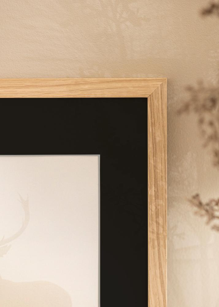 Ram med passepartou Frame Grimsåker Oak 70x100 cm - Picture Mount Black 59.4x84 cm (A1)