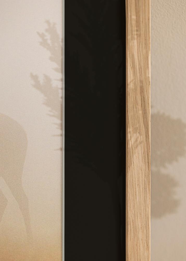 Ram med passepartou Frame Grimsåker Oak 70x100 cm - Picture Mount Black 59.4x84 cm (A1)