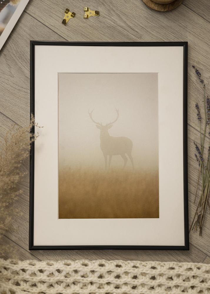 Ram med passepartou Frame Scandi Black 30x40 cm - Picture Mount White 8x12 inches