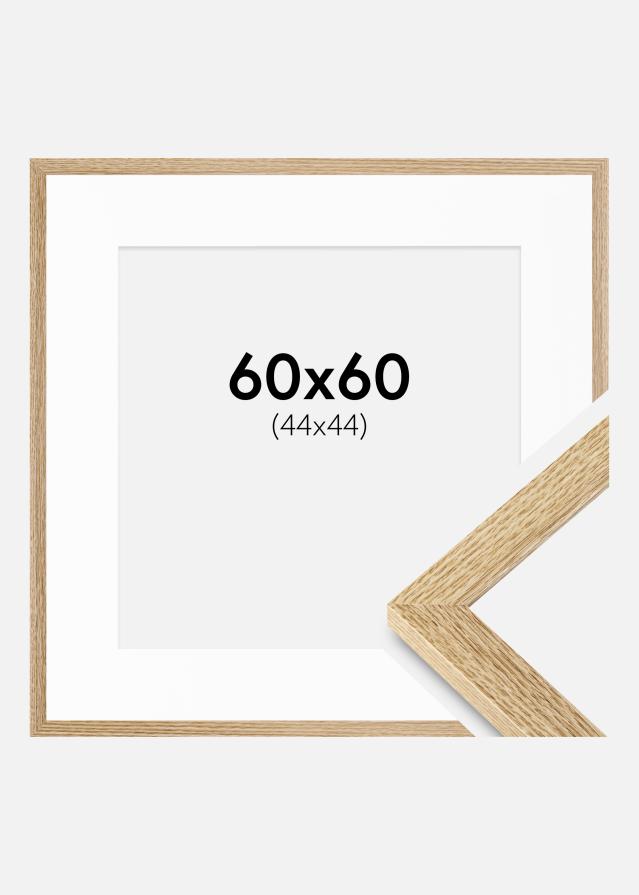 Ram med passepartou Frame Selection Oak 60x60 cm - Picture Mount White 45x45 cm