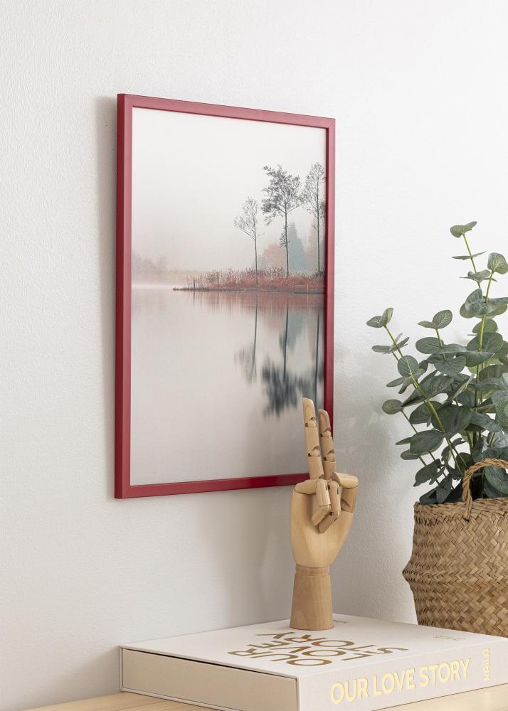 Ram med passepartou Frame Edsbyn Red 50x60 cm - Picture Mount Black 35x45 cm