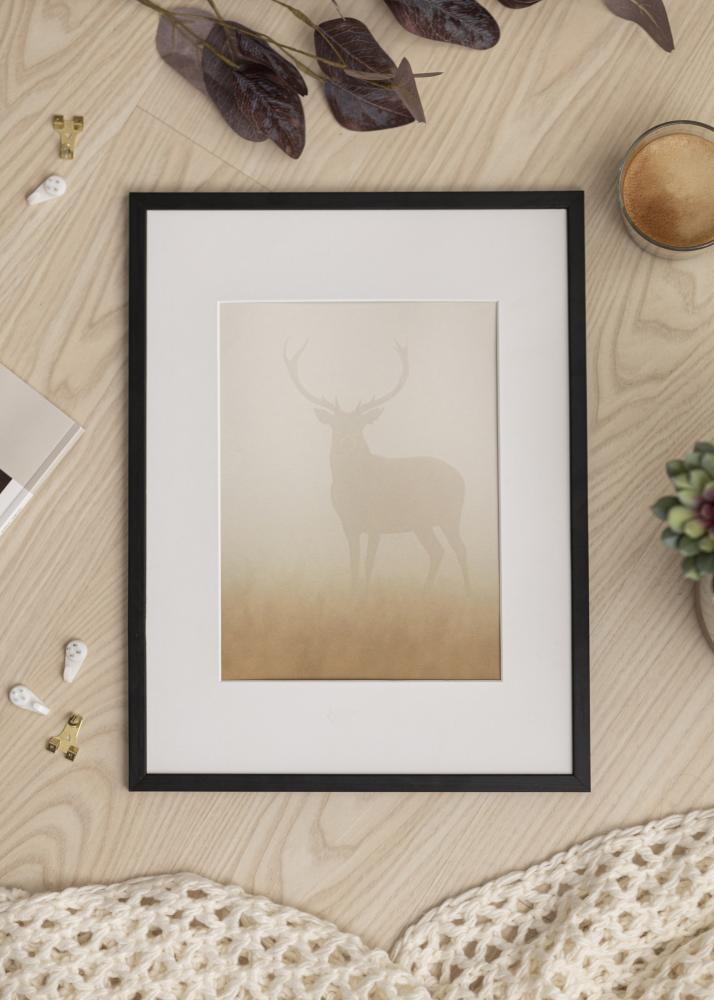 Ram med passepartou Frame Galant Black 40x40 cm - Picture Mount White 10x10 inches