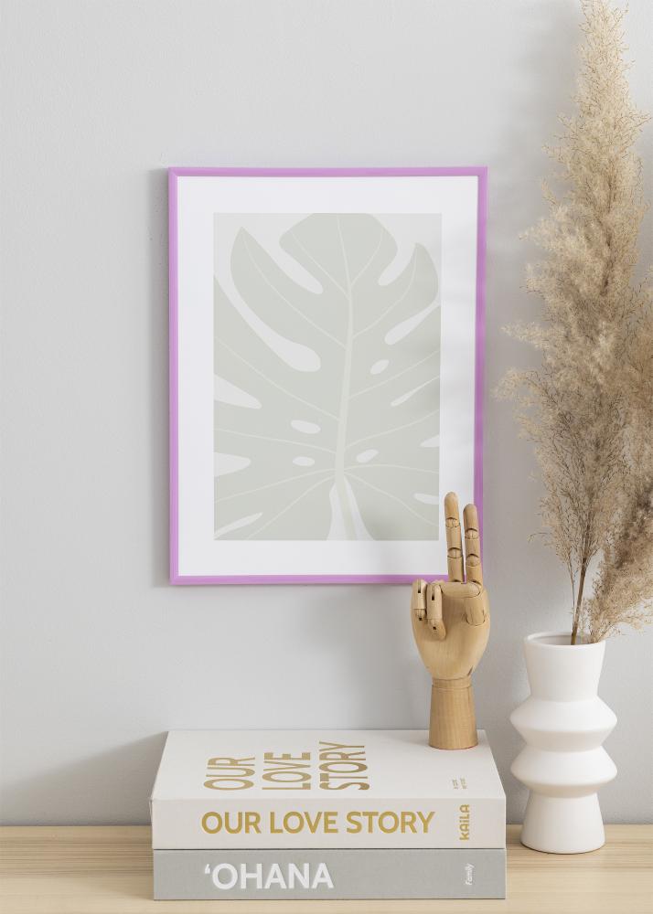 Ram med passepartou Frame New Lifestyle Light Purple 30x40 cm - Picture Mount Black 8x12 inches