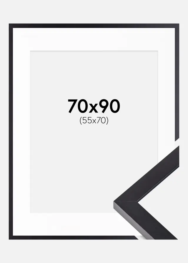 Ram med passepartou Frame Selection Black 70x90 cm - Picture Mount White 56x71 cm