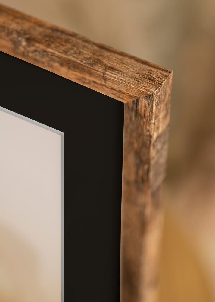 Ram med passepartou Frame Fiorito Washed Oak 40x50 cm - Picture Mount Black 27x35 cm